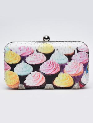 multicoloured cupcakes printed box clutch - 1247588 - Standard Image - 3