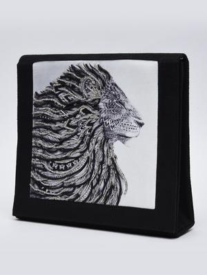 black lion print embellished minaudiere - 1247589 - Standard Image - 6