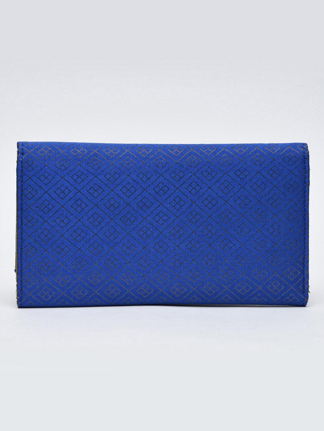 royal blue geometrical brocade wallet - 1247595 - Zoom Image - 3