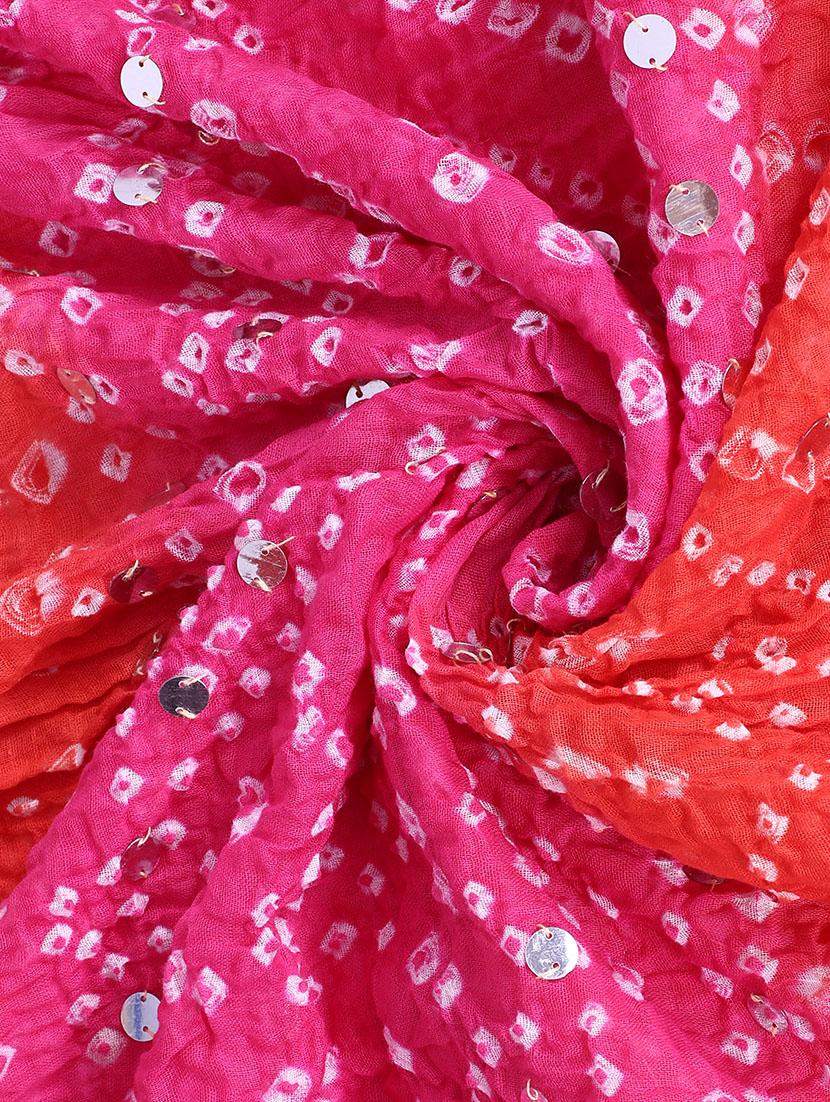 orange cotton bandhani dupatta - 12476082 - Zoom Image - 3