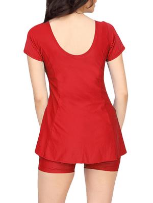 red cotton functional swimsuit - 12478181 - Standard Image - 3