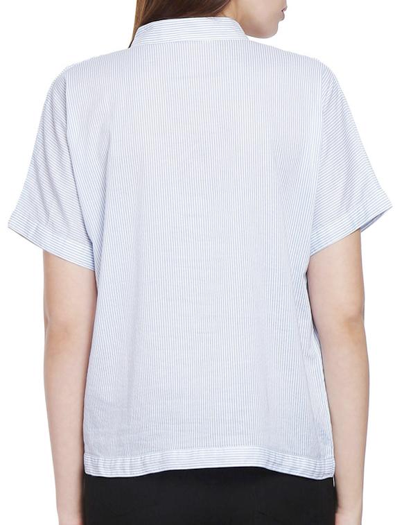blue striped cotton top - 12479023 - Zoom Image - 3