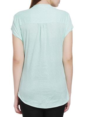mint green polka dots cotton shirt - 12479027 - Standard Image - 3