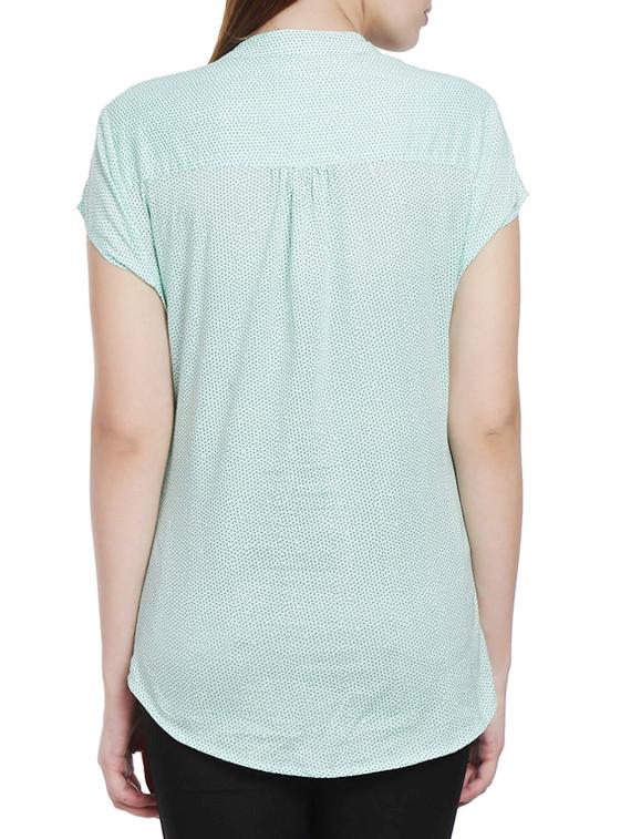 mint green polka dots cotton shirt - 12479027 - Zoom Image - 3