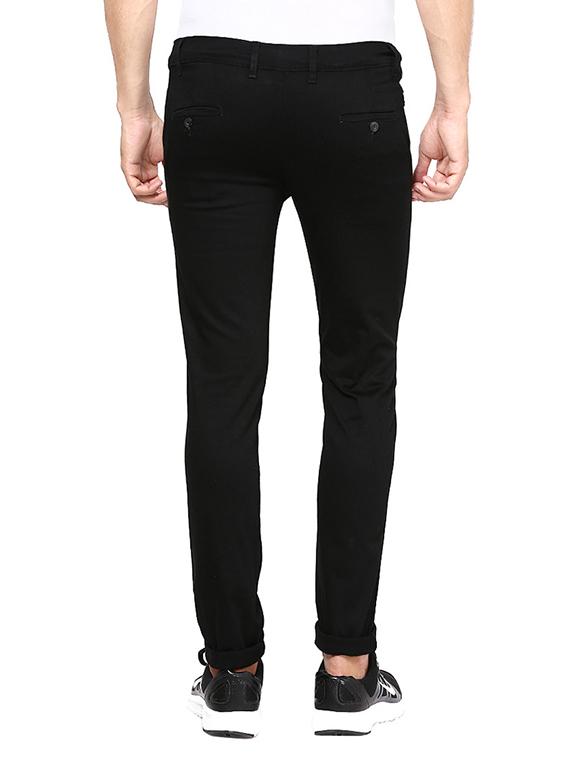 black cotton chinos casual trousers - 12483464 - Zoom Image - 3