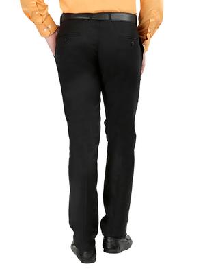 black polyester flat front trousers formal - 12483720 - Standard Image - 3