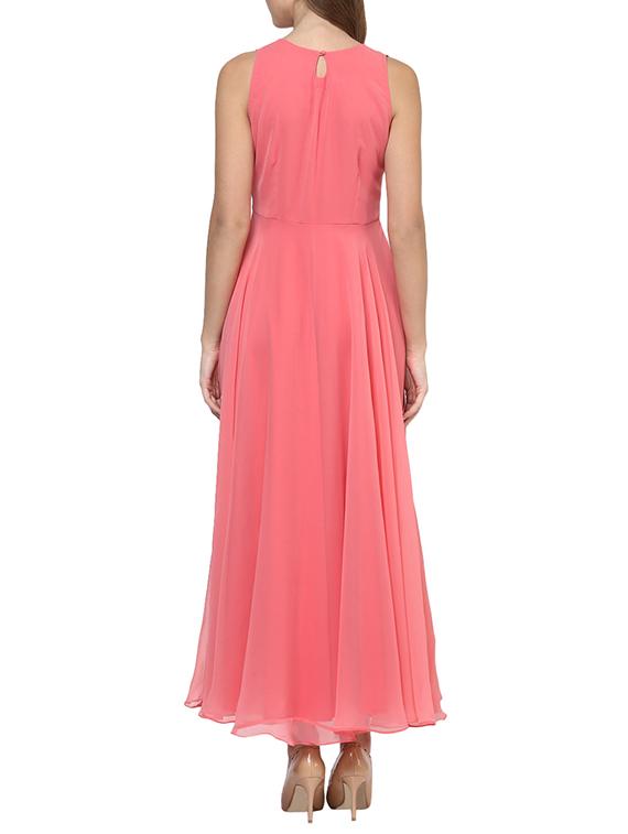pink georgette gown - 12483734 - Zoom Image - 3