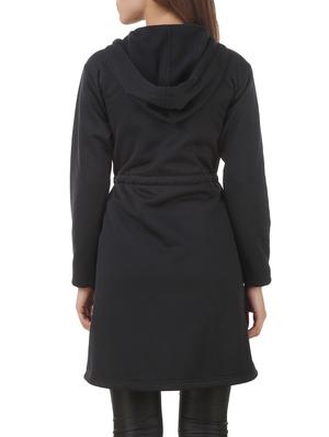solid black long over coat - 12484985 - Standard Image - 3