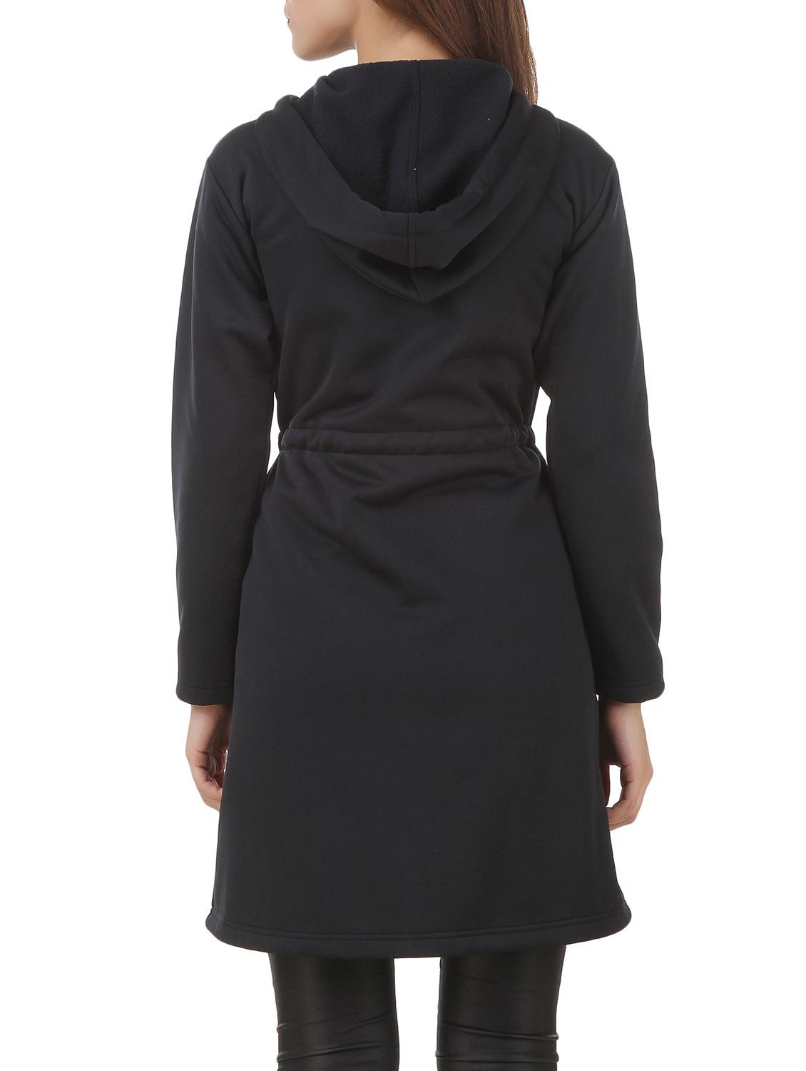 solid black long over coat - 12484985 - Zoom Image - 3