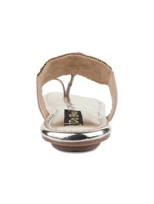 copper pom poms one toe kolhapuri - 12495987 - Standard Image - 3
