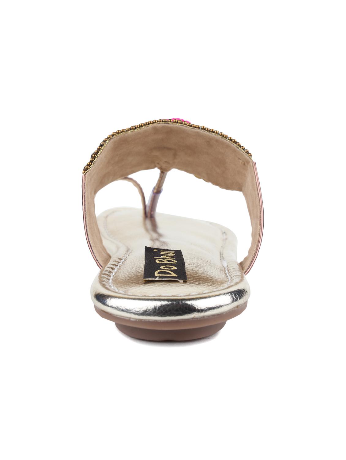 copper pom poms one toe kolhapuri - 12495987 - Zoom Image - 3