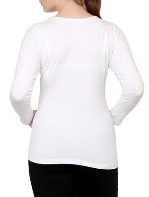 Solid White Cotton Spandex Top - 1249718 - Standard Image - 3