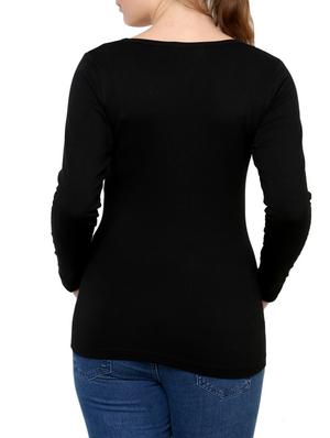solid black cotton spandex top - 1249719 - Standard Image - 3