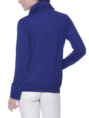 solid blue fleece jacket - 12507006 - Standard Image - 3