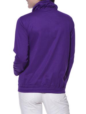 solid purple fleece jacket - 12507009 - Standard Image - 3