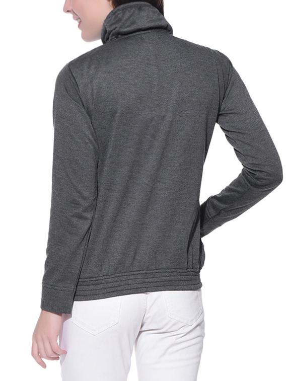 solid grey fleece jacket - 12507014 - Zoom Image - 3