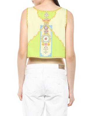 multicoloured printed crepe crop top - 12512378 - Standard Image - 3