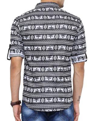 black cotton casual shirt - 12524482 - Standard Image - 3