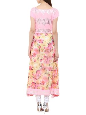 pink crepe flared kurta - 12524526 - Standard Image - 3