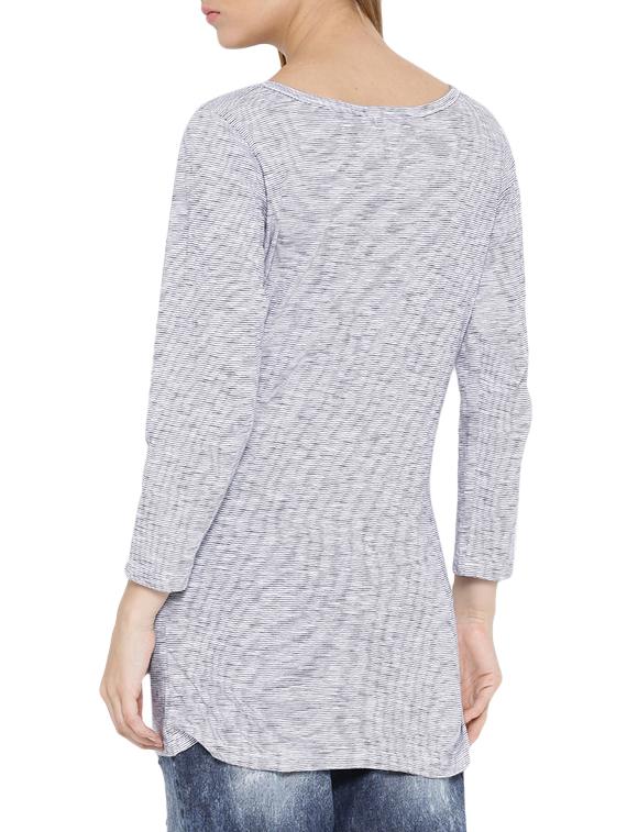 solid grey cotton long tee - 12550207 - Zoom Image - 3