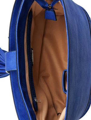 Blue leatherette tasselled handbag - 12552094 - Standard Image - 3