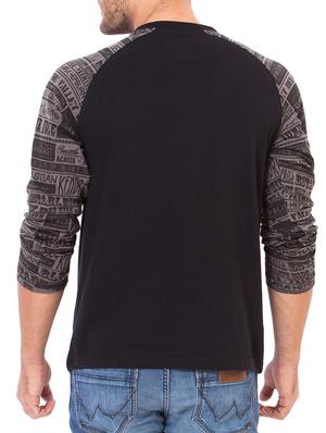 black cotton raglan t-shirt - 12560169 - Standard Image - 3