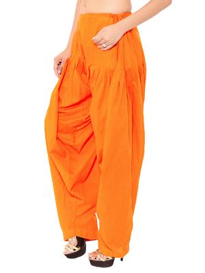 Blue & orange cotton patiyala salwar (set of 2) - 12569274 - Standard Image - 3