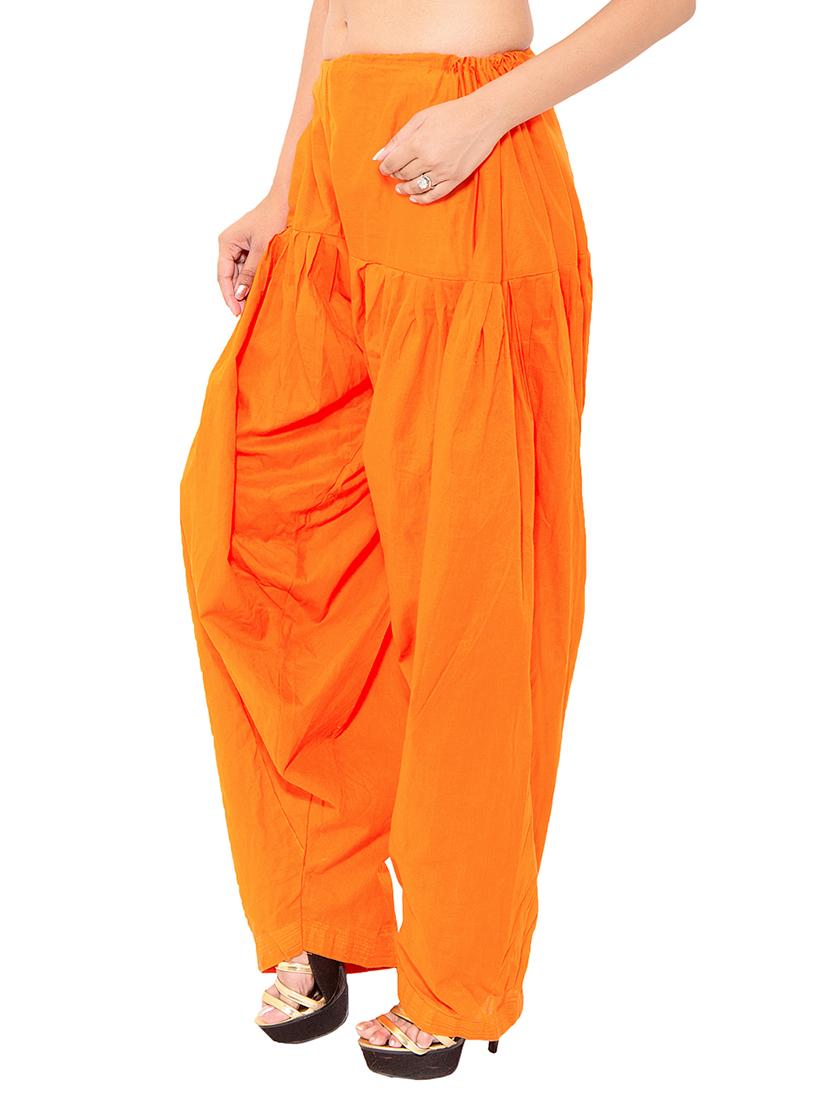 Blue & orange cotton patiyala salwar (set of 2) - 12569274 - Zoom Image - 3