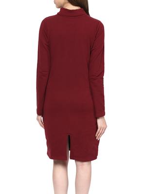 maroon cotton dress - 12573331 - Standard Image - 3