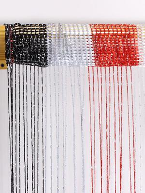 RED, BLACK AND GREY STRING CURTAIN WITH SILVER LUREX - 12577076 - Standard Image - 3