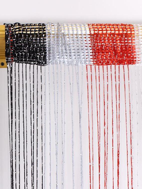 RED, BLACK AND GREY STRING CURTAIN WITH SILVER LUREX - 12577076 - Zoom Image - 3