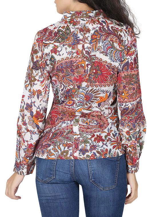 beige cotton printed shirt - 12586806 - Zoom Image - 3