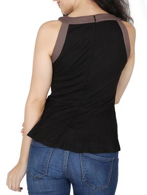 black viscose peplum top - 12586935 - Standard Image - 3