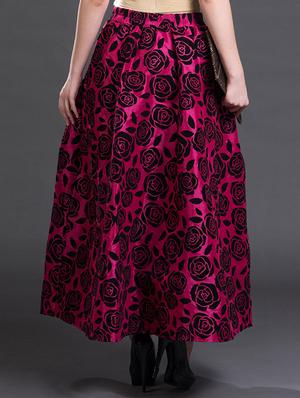pink floral velvet skirt - 12589464 - Standard Image - 3