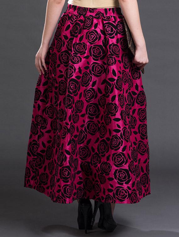 pink floral velvet skirt - 12589464 - Zoom Image - 3