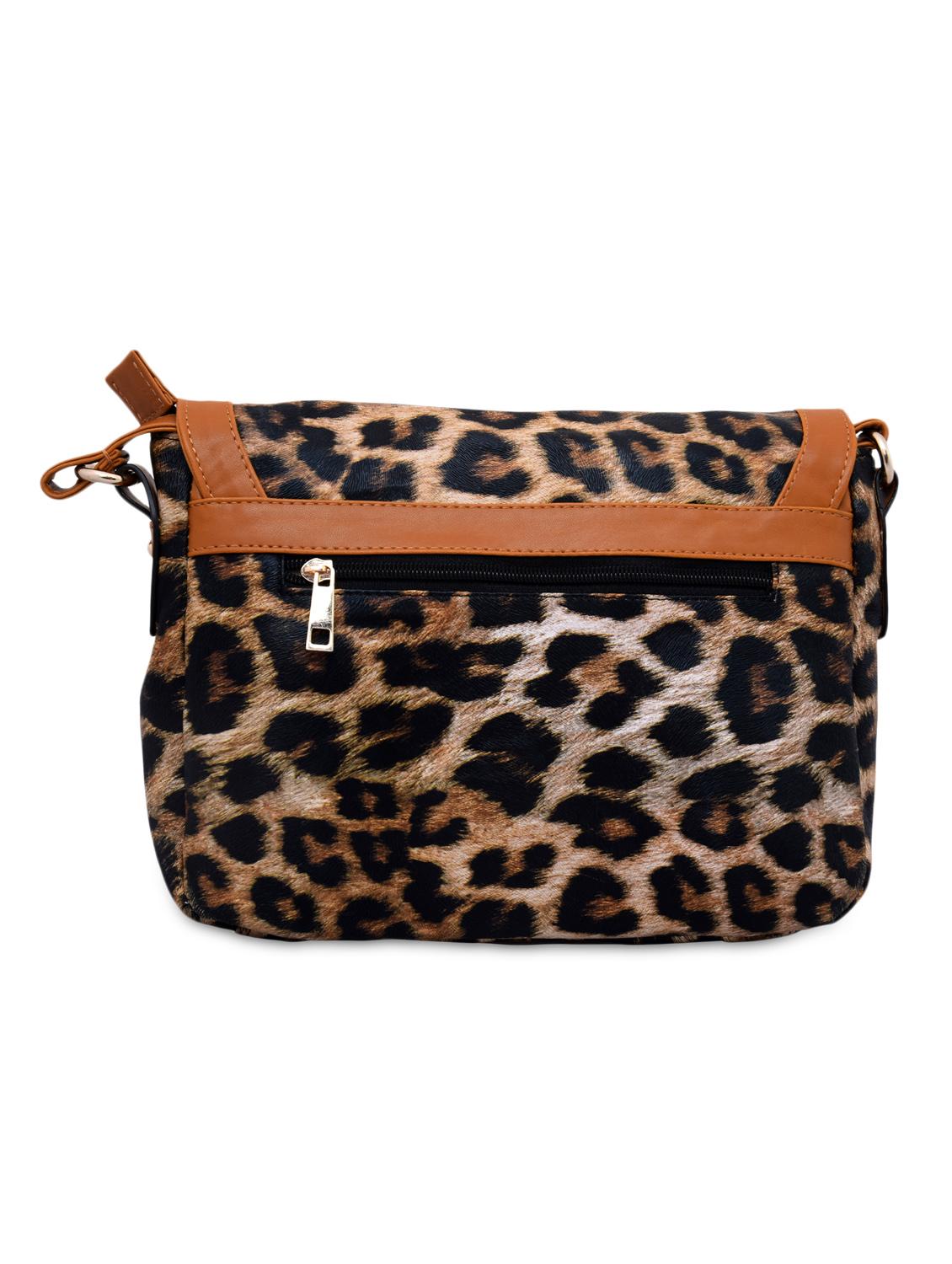 brown animal printed leatherette sling bag - 1261153 - Zoom Image - 3