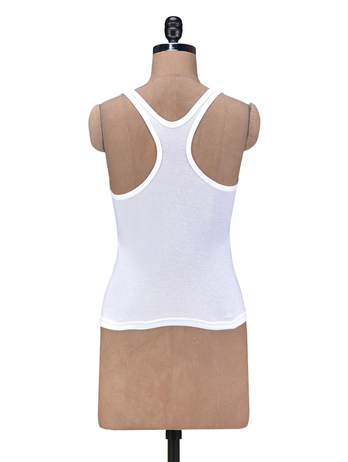 Solid White Cotton Tank Top - 1261586 - Zoom Image - 3