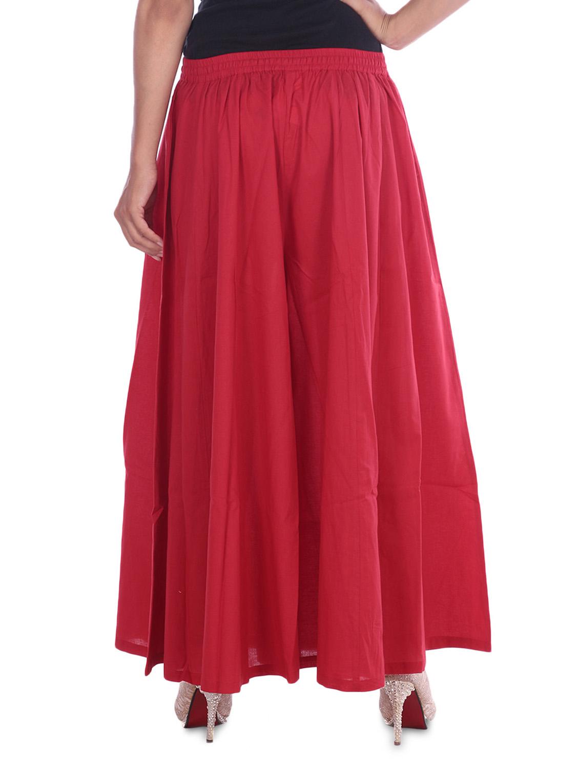 Red Cotton Plain Pants - 1265098 - Zoom Image - 3