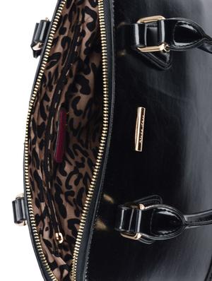 black leatherette structured handbag - 1274242 - Standard Image - 3