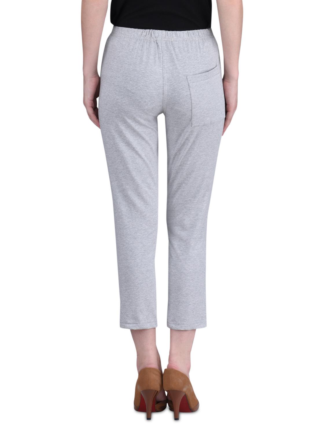 grey cotton lycra 3/4 length tights - 1275368 - Zoom Image - 3