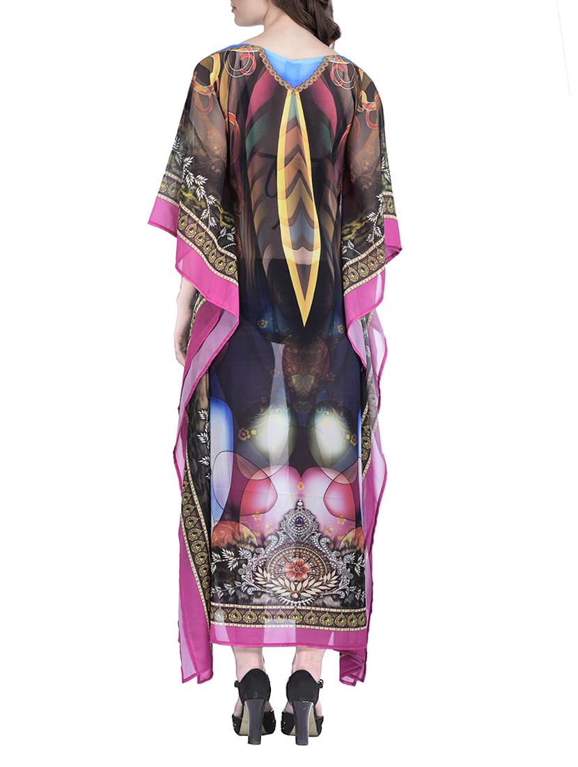 multi colored polyester kaftan - 12755861 - Zoom Image - 3