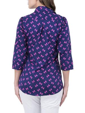 blue polyester regular shirt - 12755873 - Standard Image - 3