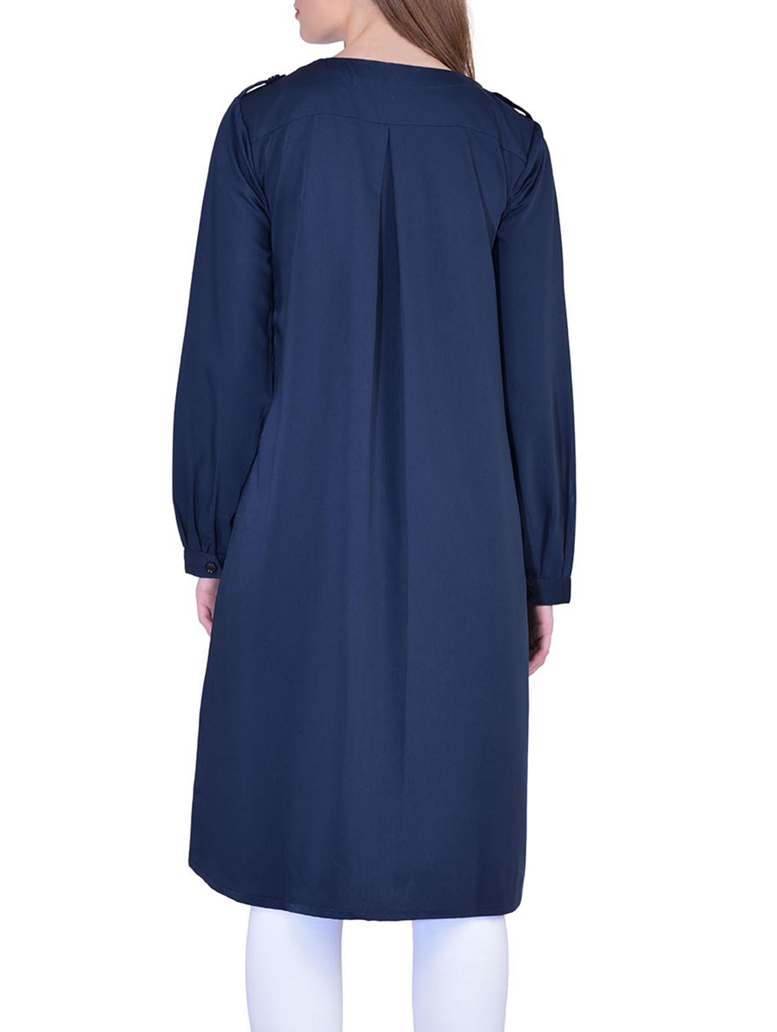 solid navy blue overcoat - 12755893 - Zoom Image - 3