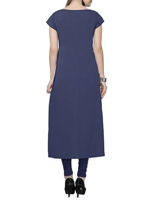 grey crepe long kurta - 12757156 - Standard Image - 3