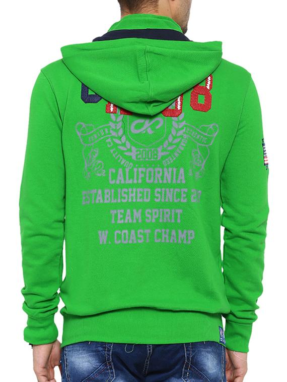 green fleece printed sweatshirt - 12759902 - Zoom Image - 3