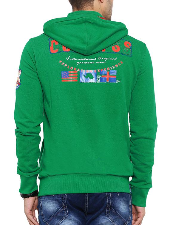 green fleece patchwork sweatshirt - 12759908 - Zoom Image - 3