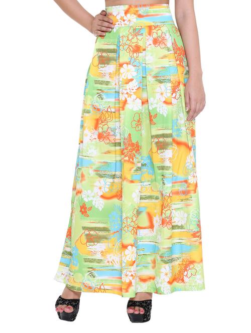 multicolored floral printed polyester maxi skirt - 12763106 - Very Small Image - 1