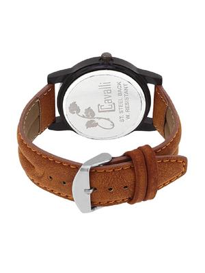 cavalli casual analogue tan leather strap multicolour dial men's watch cw-333 - 12776090 - Standard Image - 3