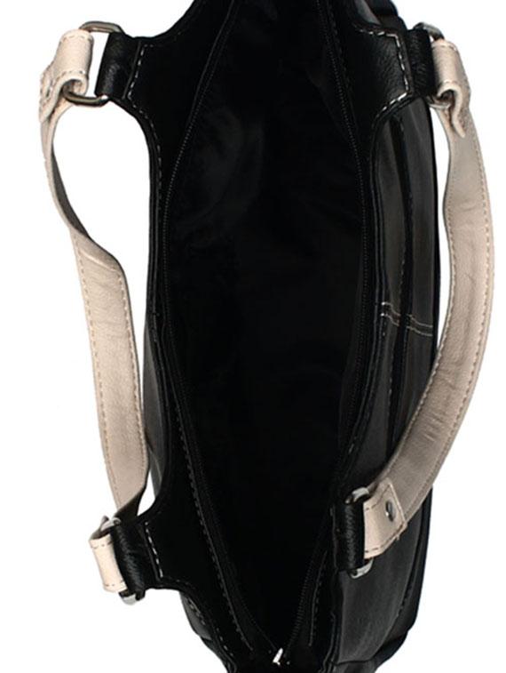 black leatherette handbag - 12776907 - Zoom Image - 3
