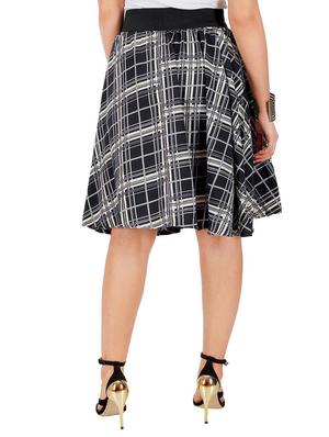 black checkered crepe skirt - 12778684 - Standard Image - 3